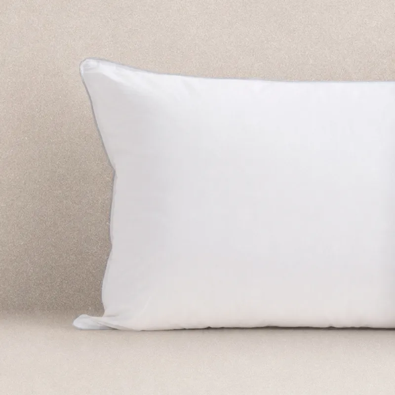 Подушка, 50х70 см, хлопок/микрофибра, белая, с серебристым кантом, Soft cotton