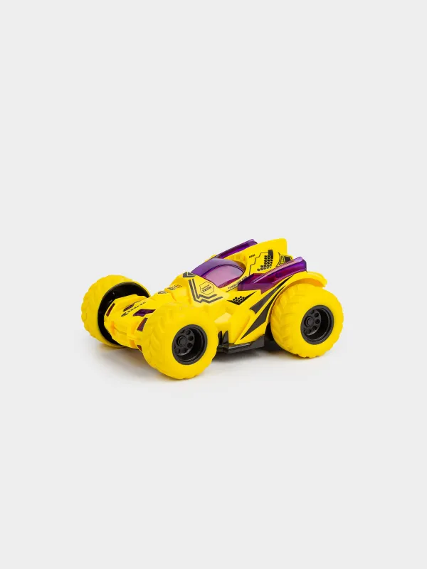 Игрушка, 12х5 см, пластик, желтая, Машина-перевертыш, Kids cars, image-0
