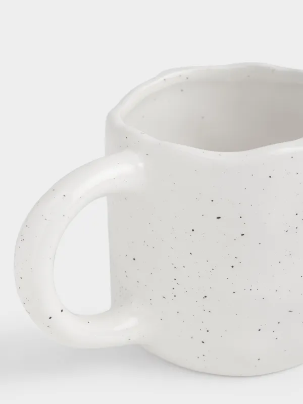 Кружка, 460 мл, керамика D, молочная, в крапинку, Coffee, Crumple font, image-2