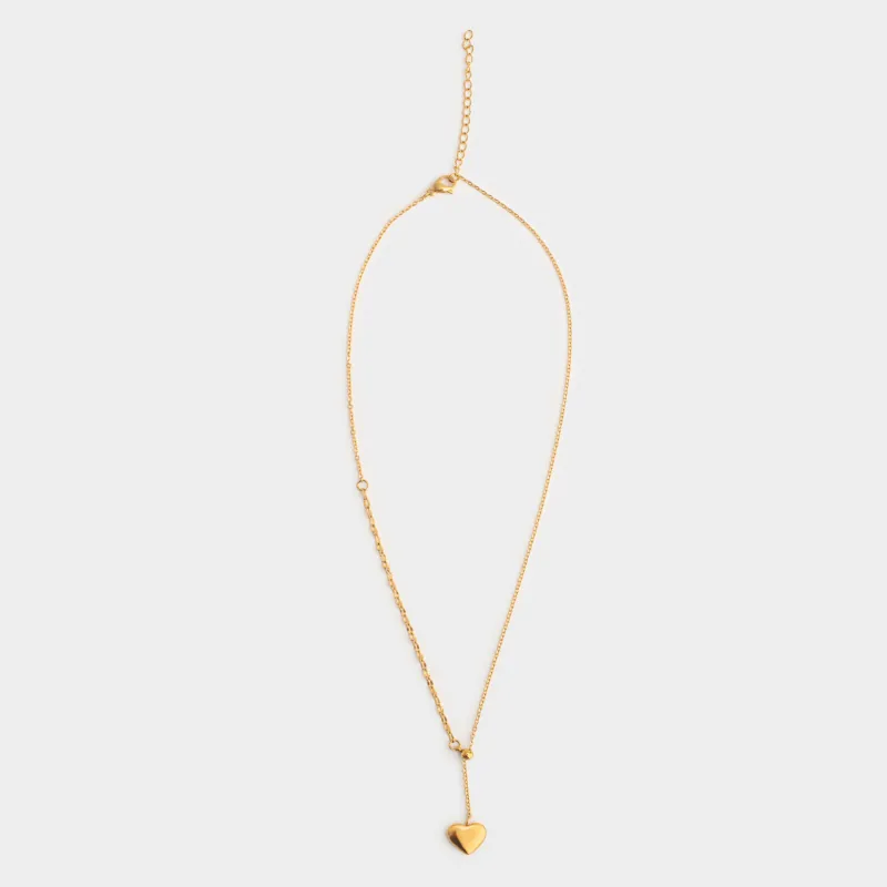 Цепочка, 50 см, с подвеской, сталь, золотистая, Сердце, Jewelry heart