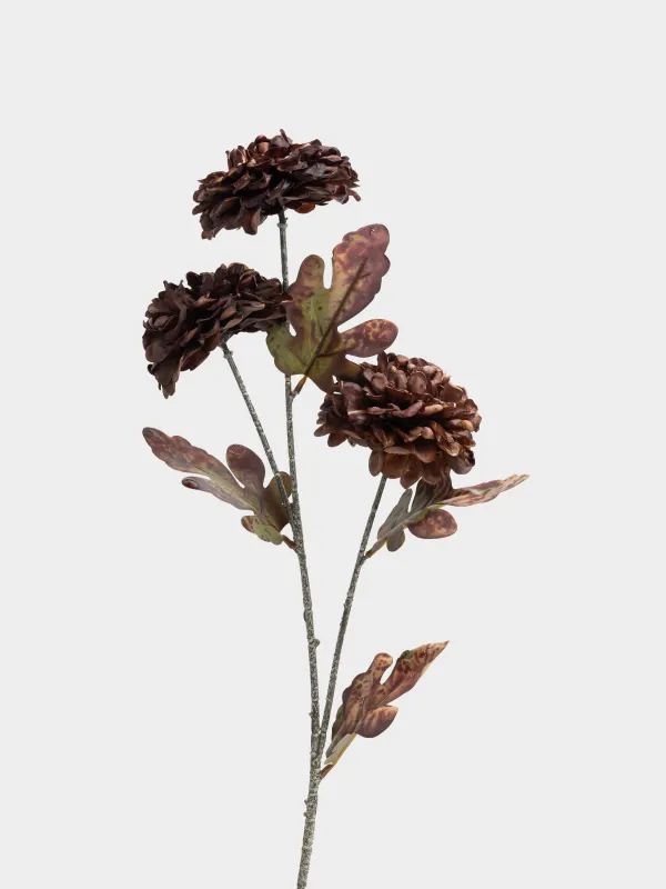 Ветка декоративная, 78 см, Коричневые цветы, Flower garden, image-1