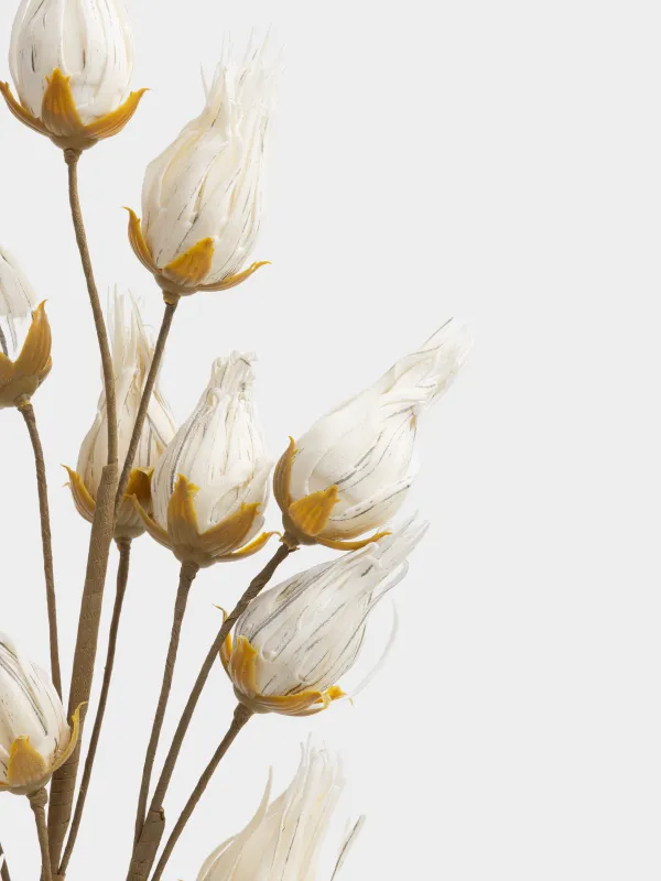 Ветка декоративная, 1 м, пенопласт/пластик, Белые цветы, Flower garden, image-3