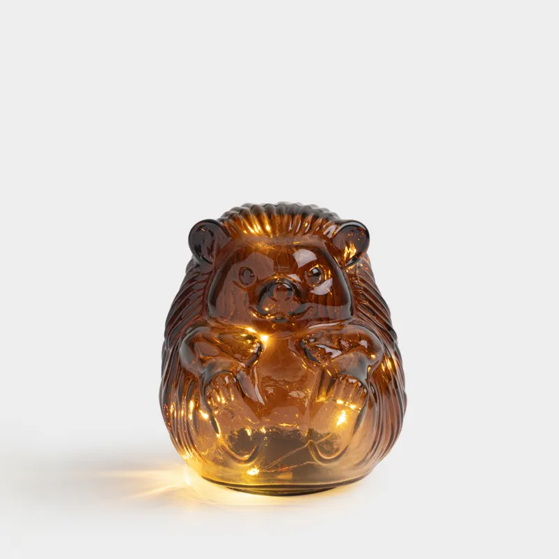 Светильник декоративный, 13 см, стекло, коричневый, Ежик, Illumination shape