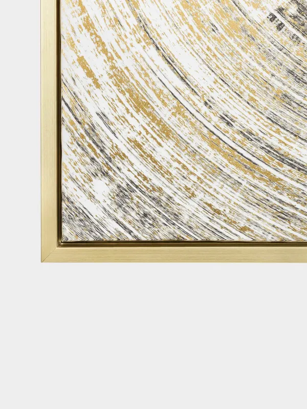 Картина в раме, 80х80 см, холст/фольга, золотисто-бежевая, Круг, Abstract, image-2