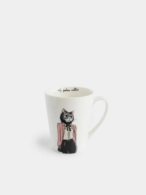 Кружка, 420 мл, Кошка в костюме, On style, image-0
