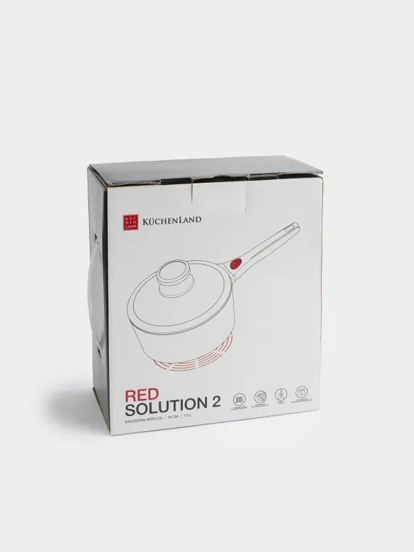 Ковш, 16 см, 1,5 л, с крышкой, с покрытием, Solution Red 2, image-11