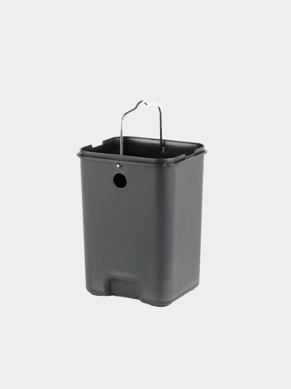 Емкость для мусора, 3 л, с педалью, Total black, image-3