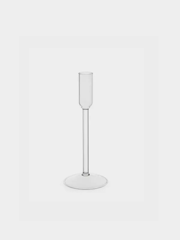 Подсвечник, 19 см, для тонкой свечи, Clear, image-0