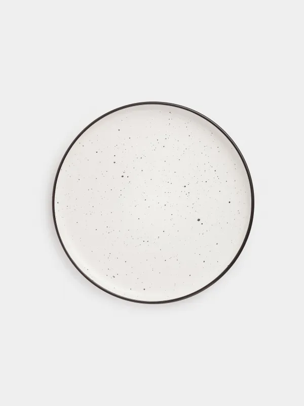 Сервиз обеденный, с черным кантом, белый, Speckled black, image-3