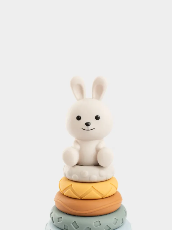 Игрушка развивающая, 19 см, Пирамидка зайка, Kiddy, image-4