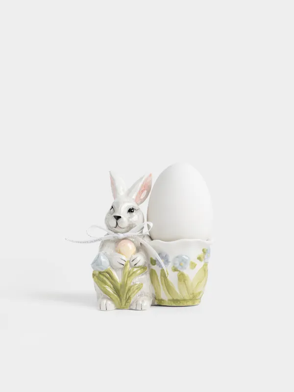 Подставка для яйца, 10 см, Кролик с цветами, Easter, image-4