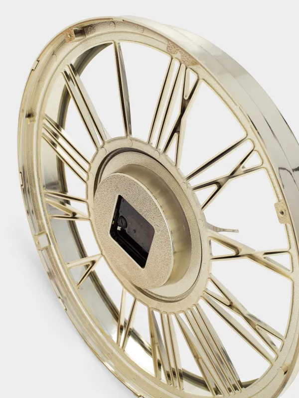 Часы настенные, 44 см, металл, круглые, золотистые, Fantastic gold, image-3