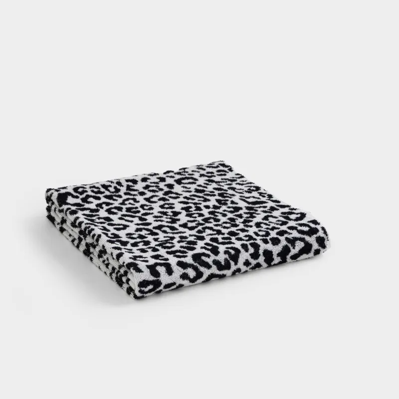 Полотенце, 70х140 см, хлопок, молочное, Леопардовый принт, Leopard cotton