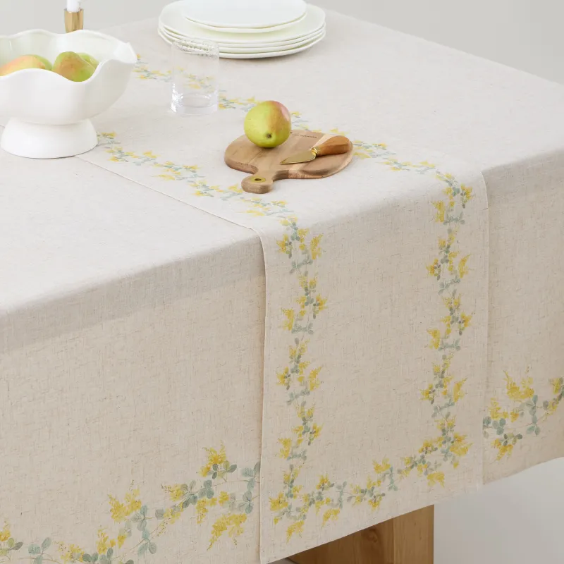 Дорожка настольная, 40х160 см, Мимоза, Mimosa flowers