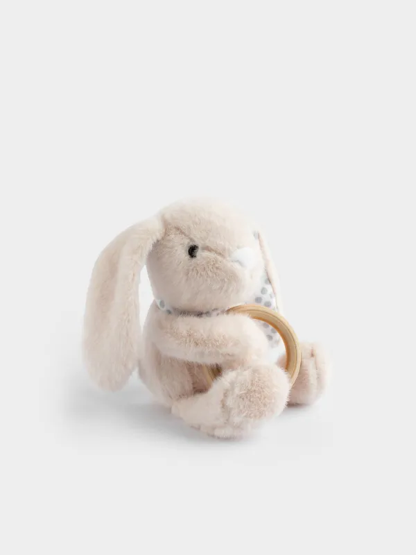 Игрушка-погремушка, 23 см, мягкая, Зайка с кольцом, Rabbit, image-1