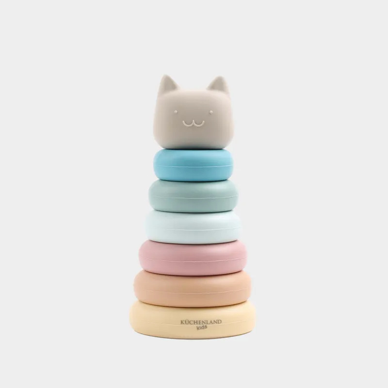 Игрушка развивающая, 16 см, Пирамидка кот, Kiddy
