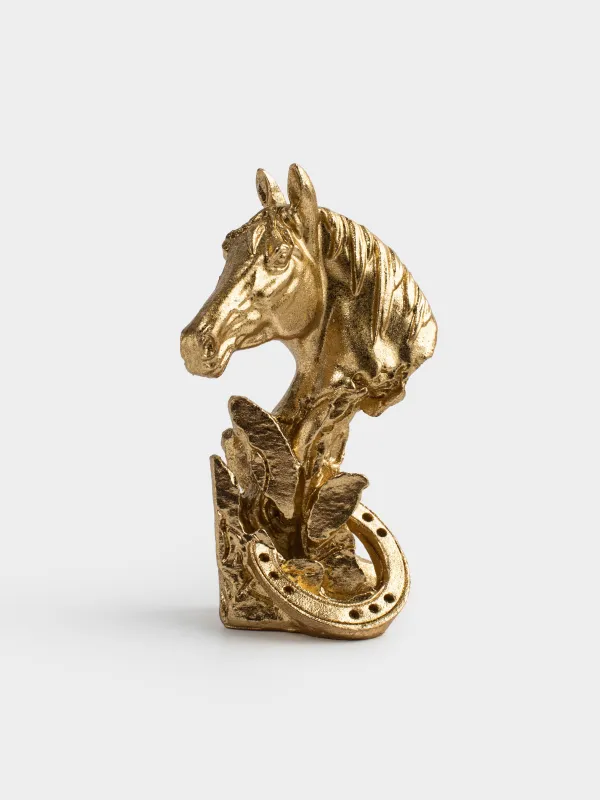 Статуэтка, 12 см, Голова лошади, Horse gold, image-0