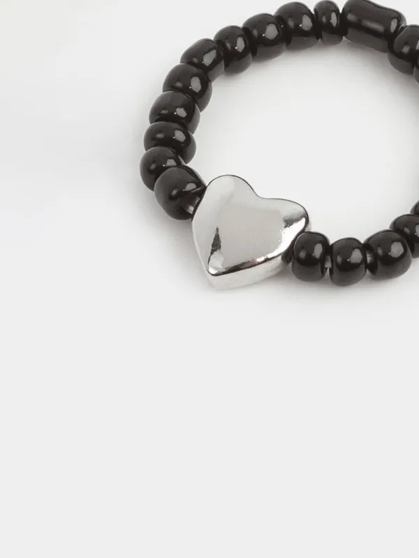 Кольцо, Сердце, Jewelry black, image-2
