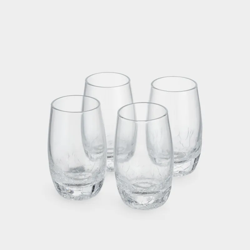 Стопка для водки, 4 шт, Кракелюр, Ice