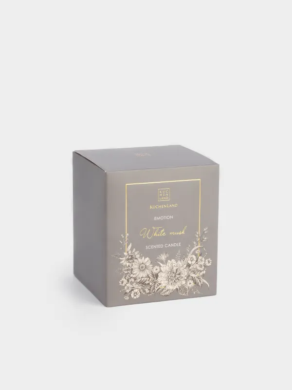 Свеча ароматическая, 9 см, в подсвечнике, White Musk, Emotion, image-3