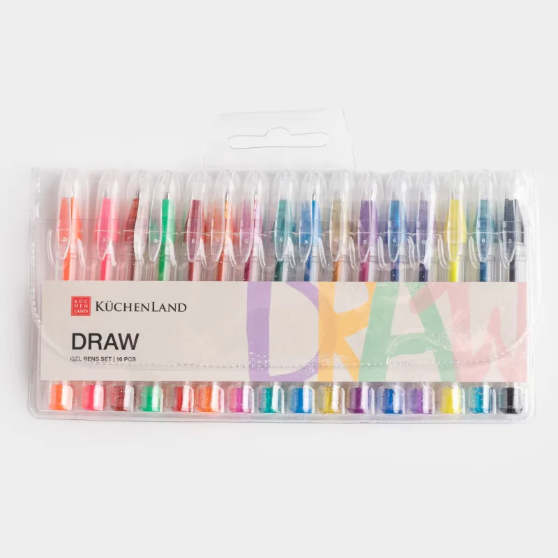 Набор гелевых ручек, 16 шт, пластик, цветные, Little, Draw