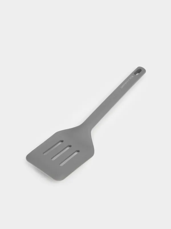Лопатка, 30 см, с прорезями, силикон, серая, Grey steel, image-2