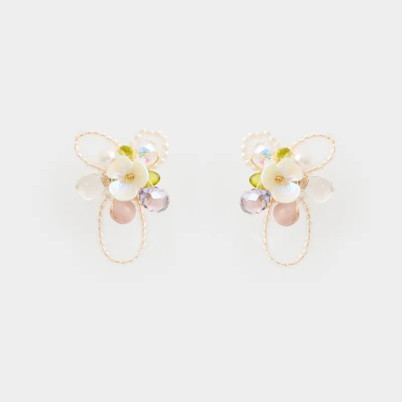 Серьги-пусеты, Pearl color