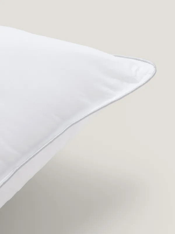 Подушка, 50х70 см, хлопок/микрофибра, белая, с серебристым кантом, Soft cotton, image-1
