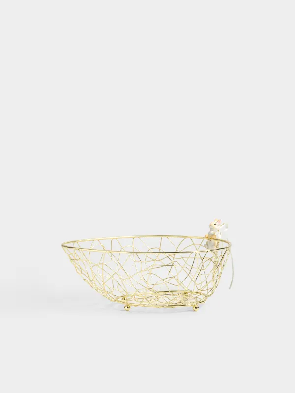 Корзина для фруктов, 25х18 см, Кролик, Twist gold, image-0