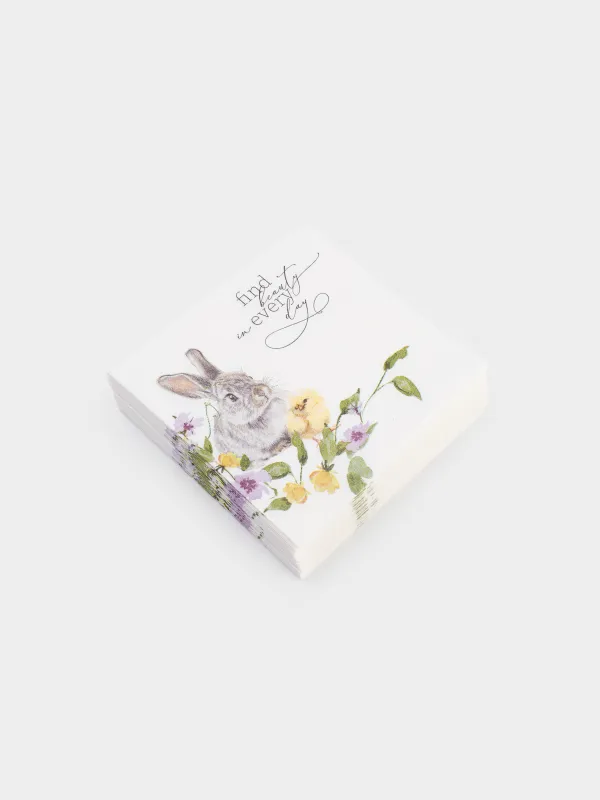 Салфетки бумажные, 21х21 см, 20 шт, Flora Easter, image-1
