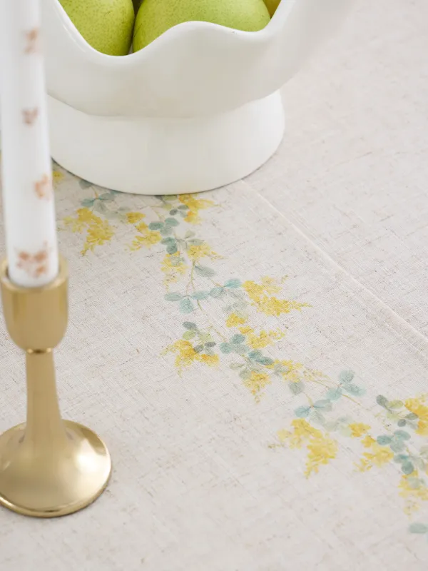 Дорожка настольная, 40х160 см, Мимоза, Mimosa flowers, image-4