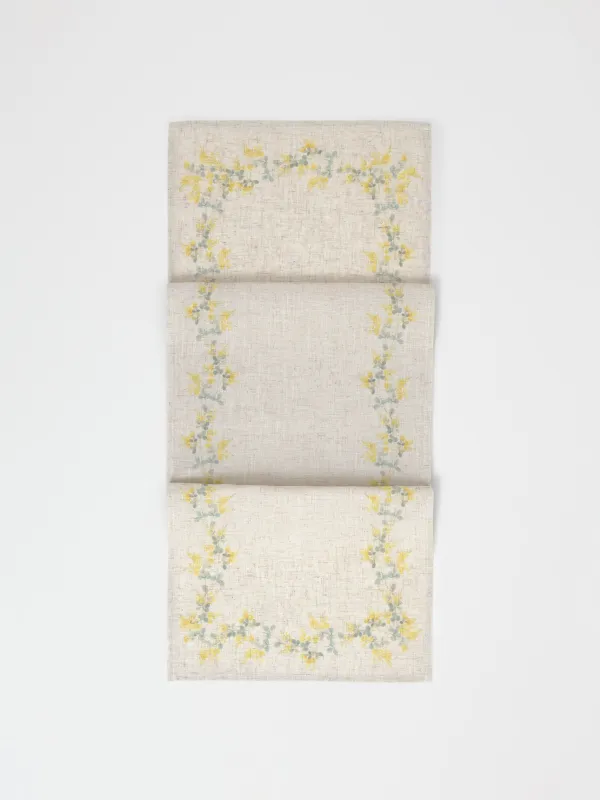 Дорожка настольная, 40х160 см, Мимоза, Mimosa flowers, image-0