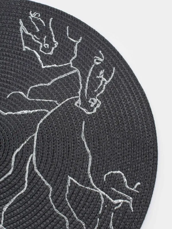 Салфетка под приборы, 38 см, Лошади, Circle embroidery, image-2