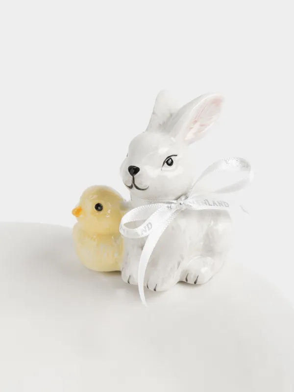 Блюдо, 25 см, Кролик и цыпленок с цветами, Easter, image-2
