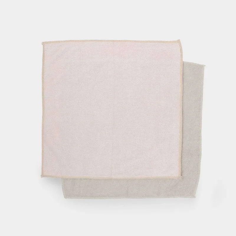 Тряпка универсальная, 30x30 см, 2 шт, микрофибра, бежево-розовая/серая, Clean