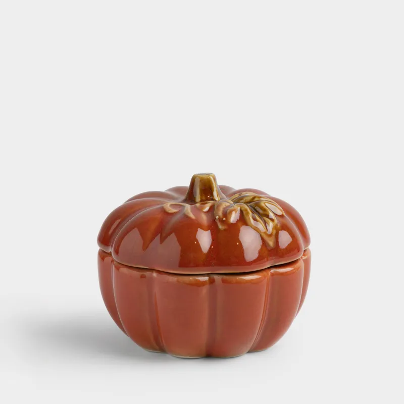 Емкость для хранения, 10х8 см, 160 мл, керамика K, оранжевая, Тыква, Autumn gourds, image-0