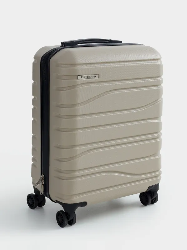 Чемодан S, 39х22х55 см, 2,7 кг, пластик, бежевый, Travel comfort, image-4