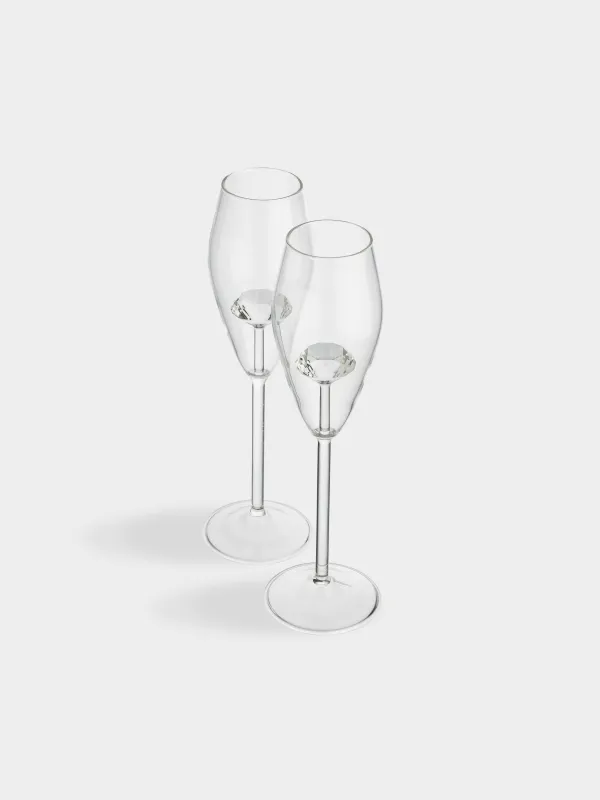 Бокал для шампанского, 2 шт, Кристалл, Crystal shape, image-3