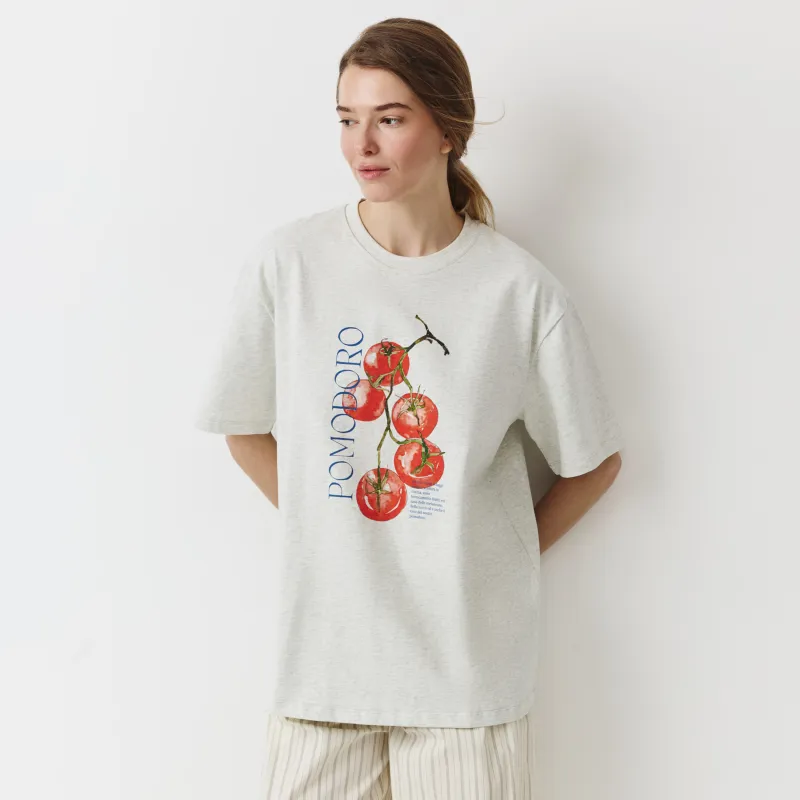 Футболка женская, серый меланж, Pomodoro, Alvida