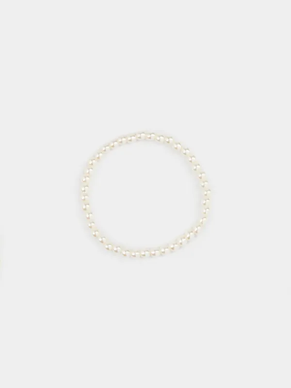 Набор браслетов, 18 см, 3 шт, стекло/пластик, цветной, Бусины, Pearl color, image-3