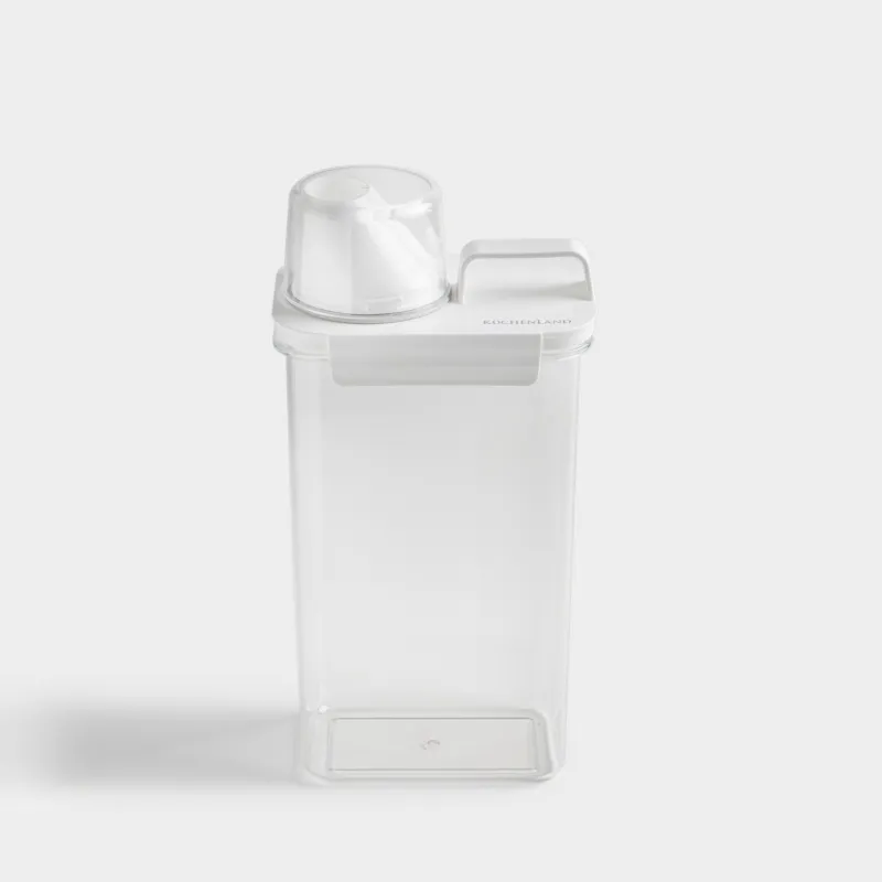 Контейнер для стирального порошка, 2,3 л, с мерником, пластик, белый, Compact