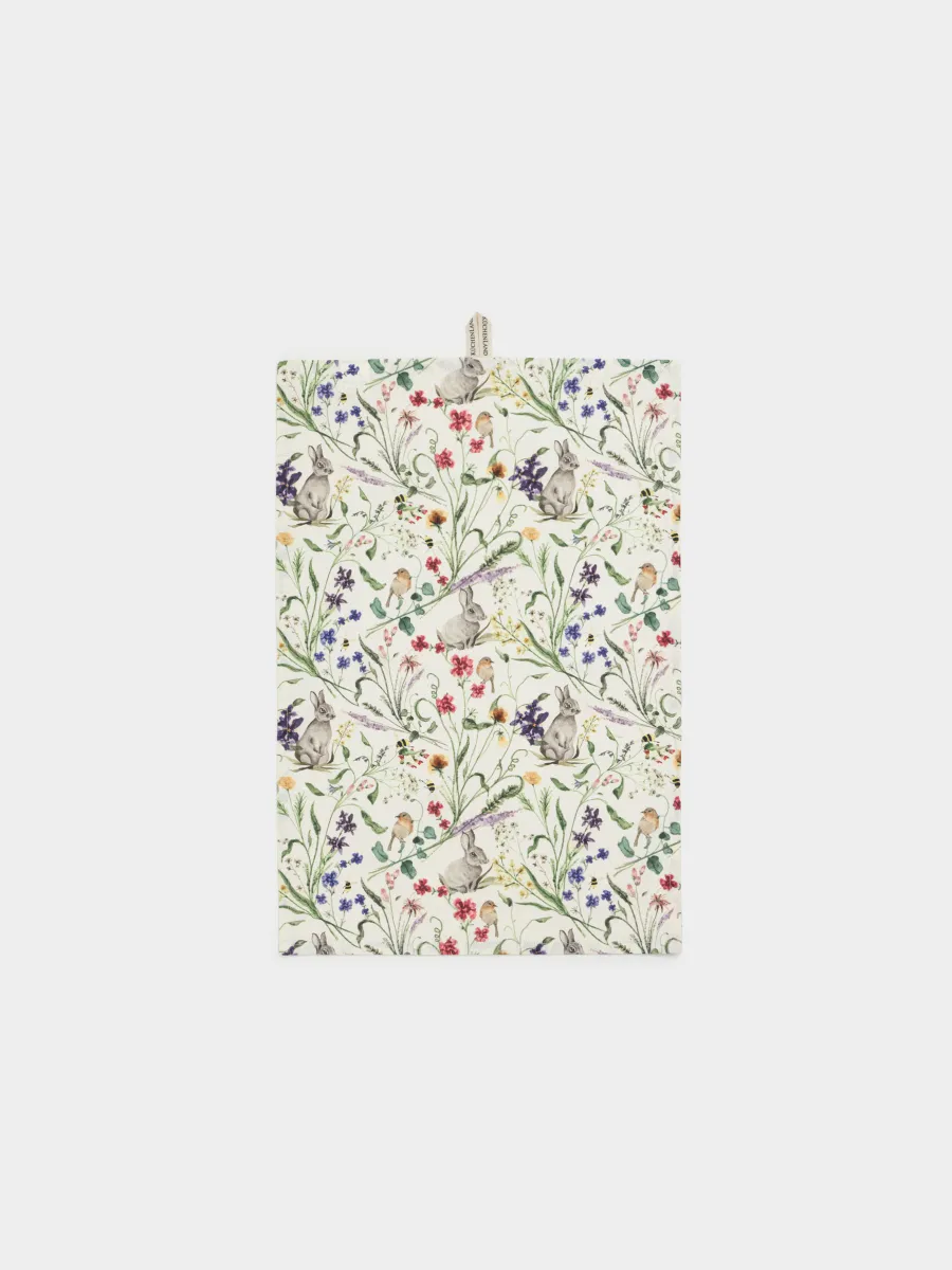 Полотенце кухонное, Rabbit in flowers, image-0