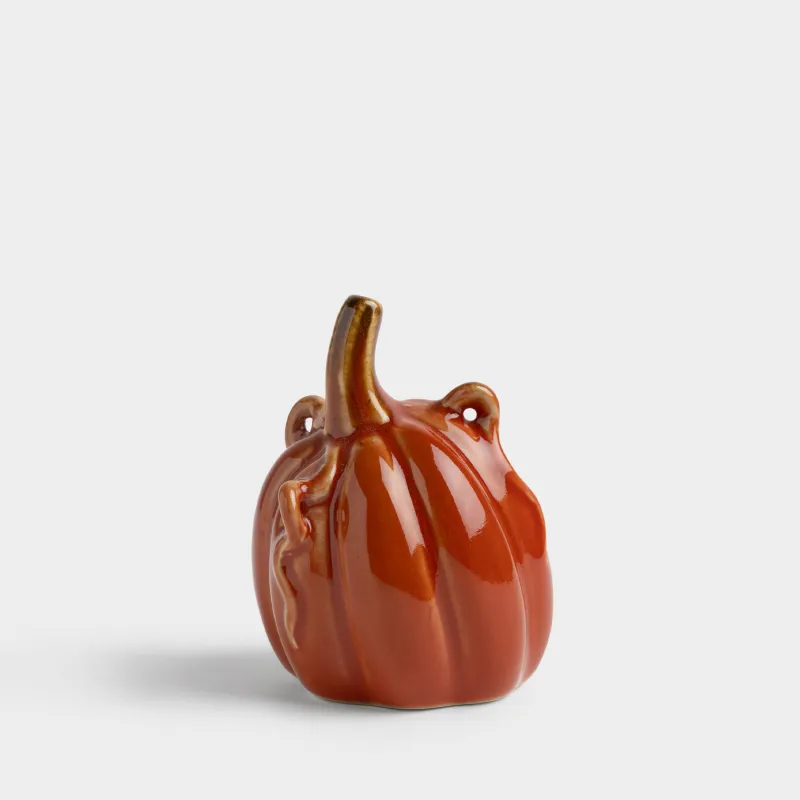 Емкость для соли или перца, 9 см, керамика K, оранжевая, Тыква, Autumn gourds, image-0