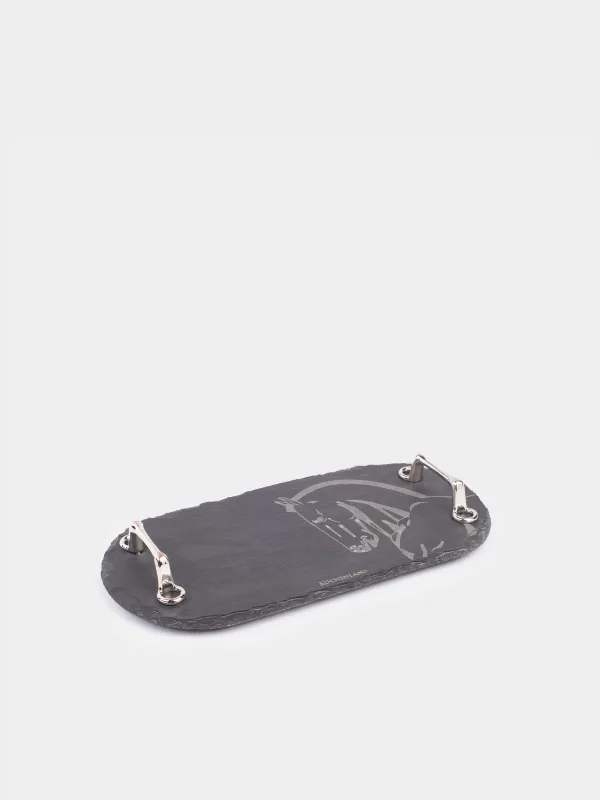 Блюдо сервировочное, 30х15 см, с ручками, Конь, Slate, image-0