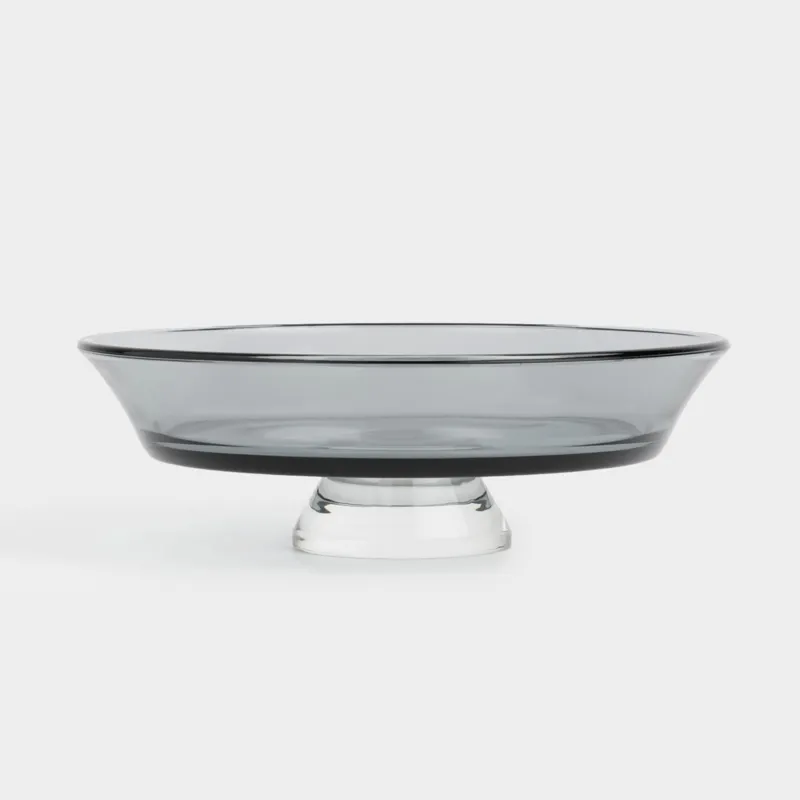 Блюдо на ножке, 20х7 см, Clear grey