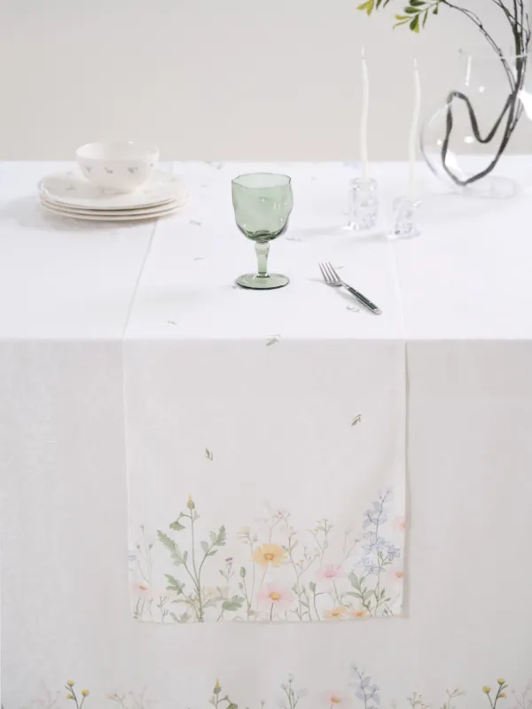 Дорожка настольная, 40х160 см, из жаккарда, Полевые цветы, Petals serenity, image-6