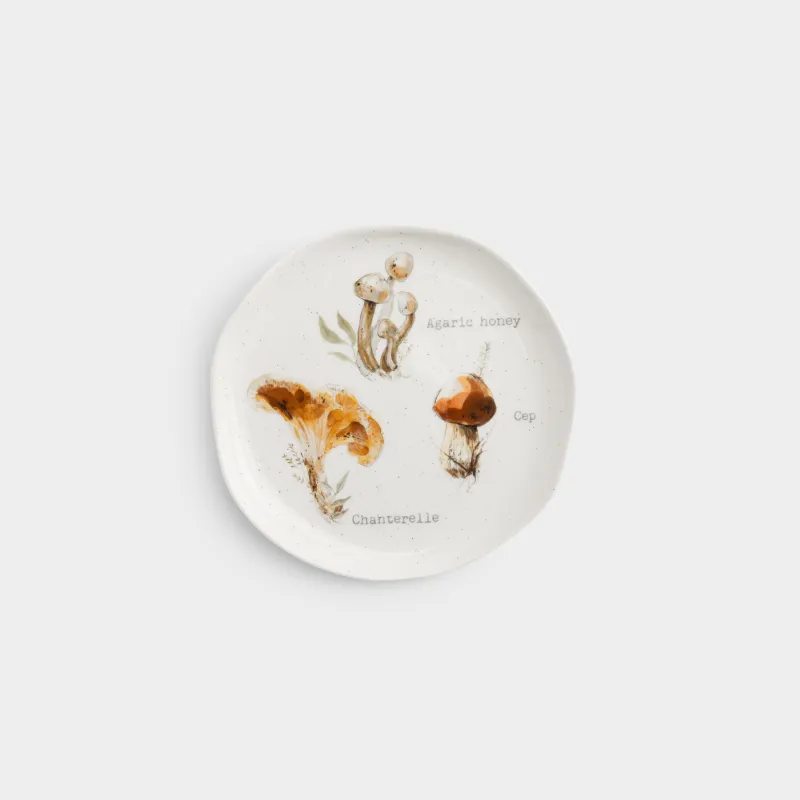 Тарелка закусочная, 19 см, фарфор N, молочная, Грибы, Autumn gifts