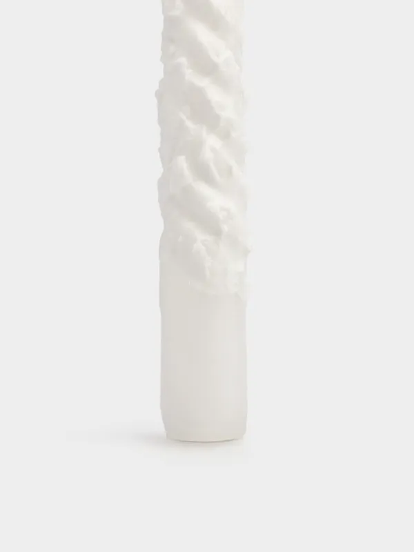 Свеча, 25 см, 2 шт, тонкая, Застывший снег, Snowy candle, image-2