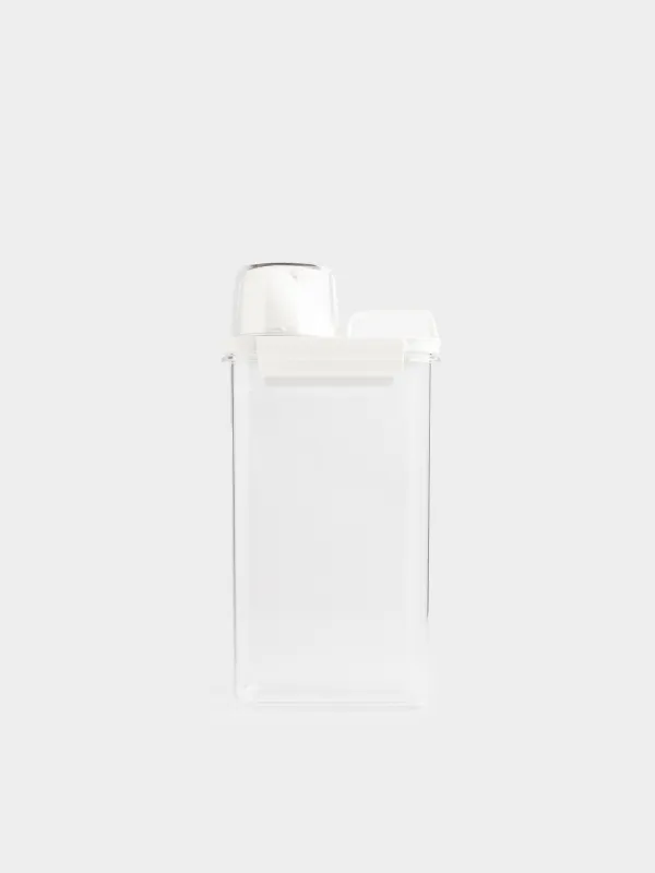 Контейнер для стирального порошка, 2,3 л, с мерником, пластик, белый, Compact, image-1