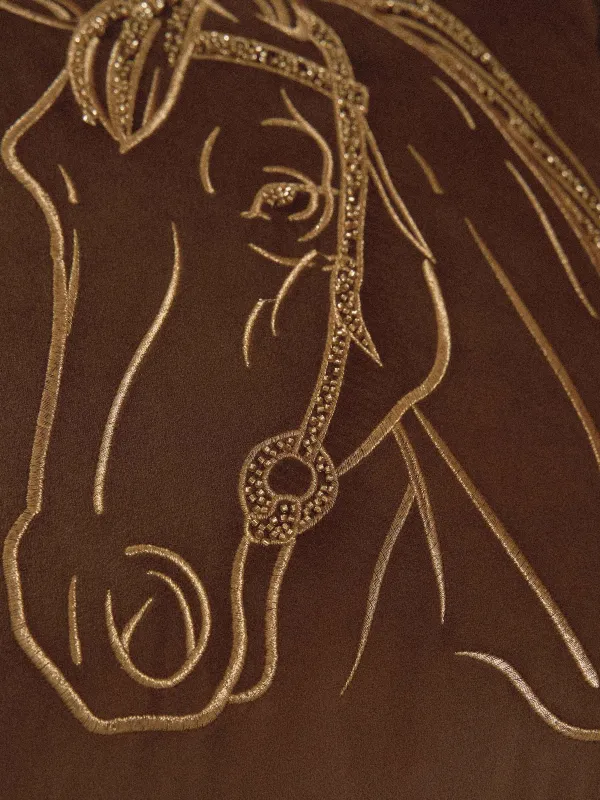 Подушка декоративная, 45х45 см, с бисером, Лошадь, Horse, image-3